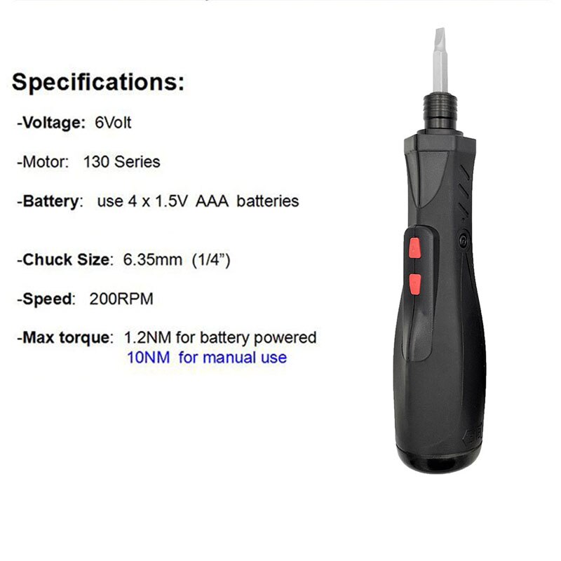 1PC 50Hz Mini Electric Screwdriver Battery Operated Cordless Screw Driver Drill Tool Bidirectional Switch For Home DIY