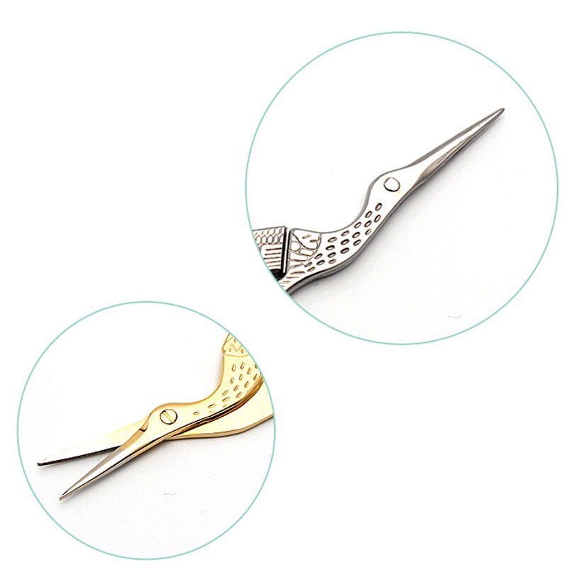 1Pcs Goud Zilver Antieke Vintage Reiger Vormige Roestvrij 9Cm Staal Naaien Schaar Cut Voor Stof Kleding Diy tool