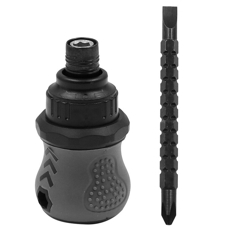 Portable 85mm Ratcheting Cross Screwdriver 2 In 1 Retractable Ball Grip Screwdriver Bit Doublehead Torx Screw Driver With Magnet