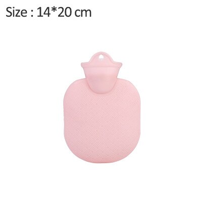 Water Bottle Solid Color Thick PVC Silicone Rubber Water Bottle Irrigation Hand Warmers Warm Palace Warm Bag: Pink-S