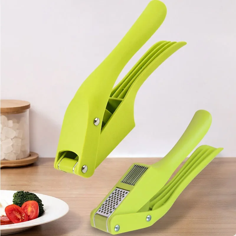 2-In-1 Multifunctionele Knoflookpers Voor Het Persen Van Puree Knoflook En Gesneden Knoflook, Groentepers Voor Thuiskoken Stamper