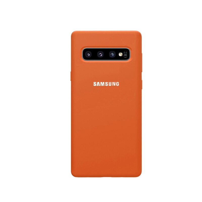 Samsung S10 Case Original Style Samsung Galaxy S10 S10+ S10e S10 Plus case Silicone Bottom Closed soft case Samsung S10 Cover: For Galaxy S10 / Orange