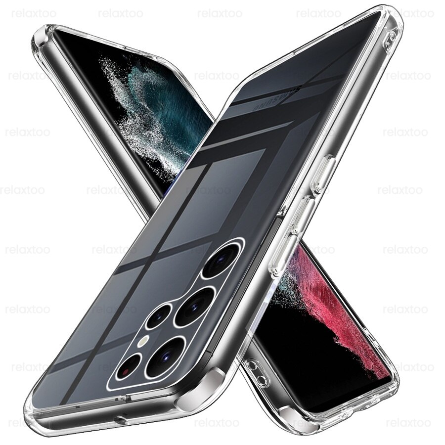 Voor Samsung S 22 Ultra Case Transparant Airbag Anti-Val Beschermen Shell Galaxy S22 S22 + S22Ultra Zachte Siliconen schokbestendig Coque