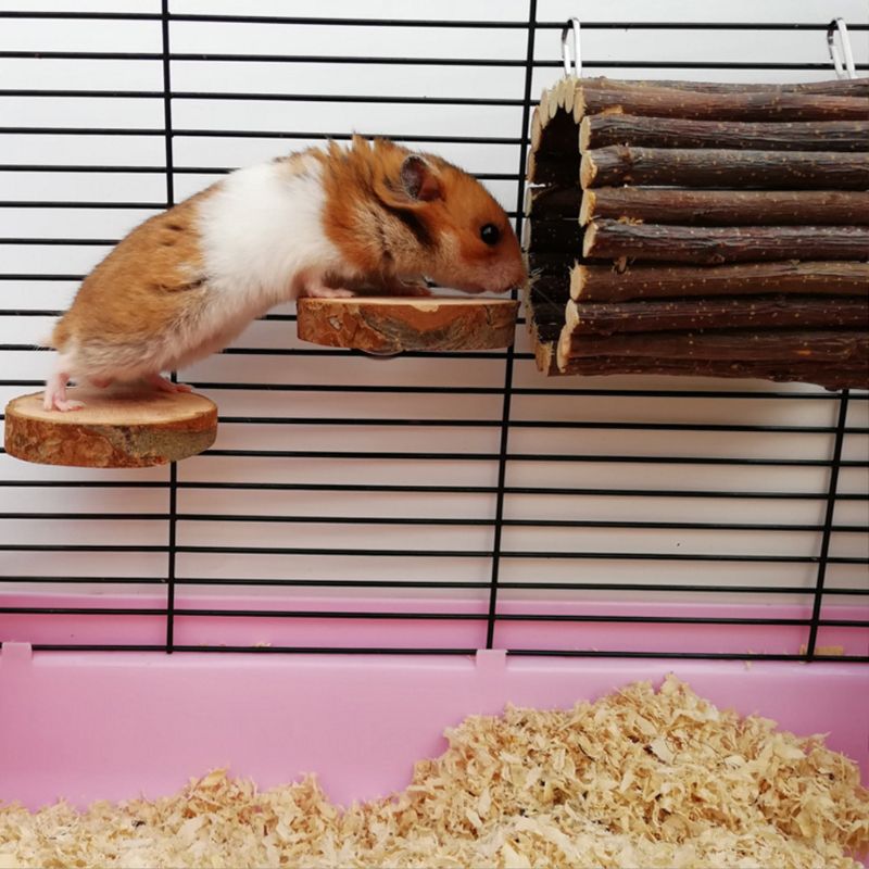 Træ dyr hængende tunnel krog til kanin ilder hamster marsvin lille kæledyr træningsrør bur tilbehør