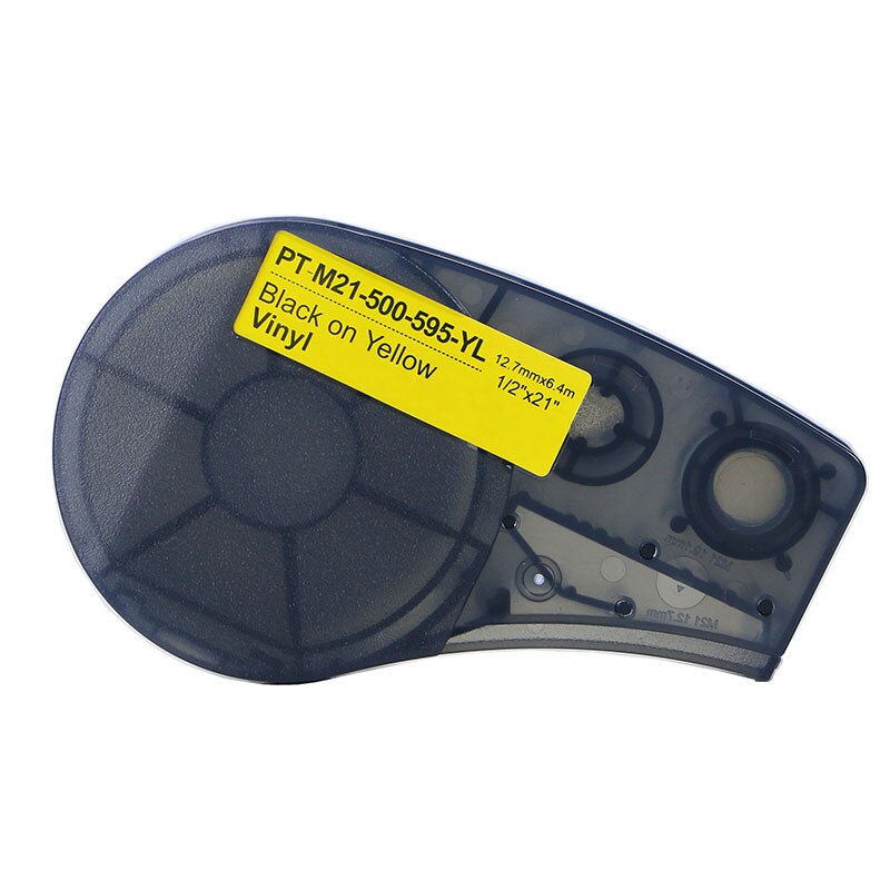 5pcs M21-500-595 Label Black On White/red/yellow vinyl film Compatible for Brad BMP21 Plus ID PAL LABPAL Label Maker