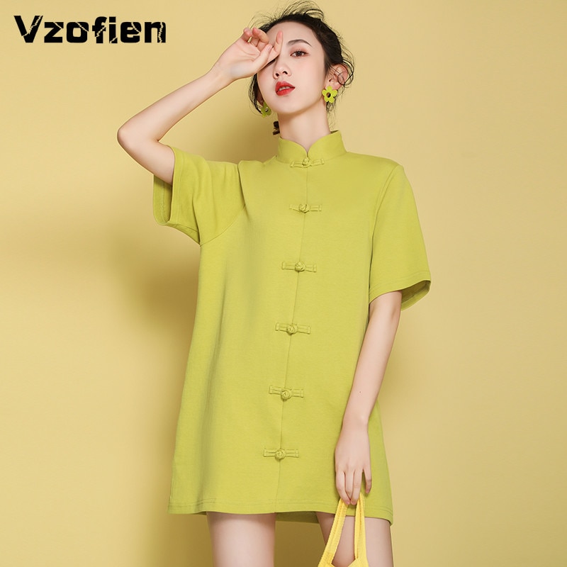 Mode Moderne Cheongsam Jurk Zomer Vintage Groene Traditionele Chinese Jurken Vrouwelijke Elegante Oosterse Dame Kleding Vestido
