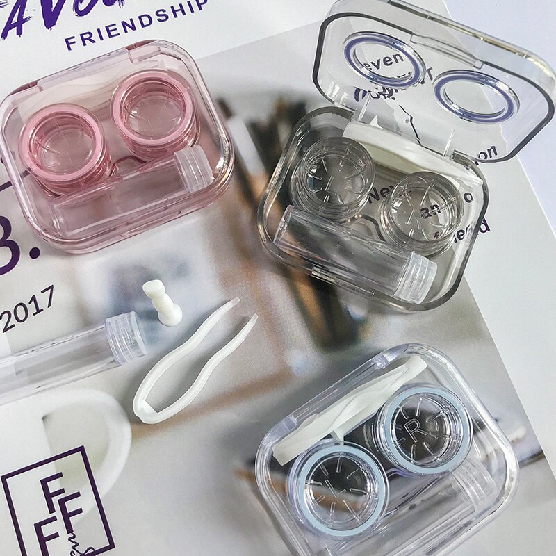 ovolook Cartoon Cosmetic Travel box Contact lens pop case with mirror contact lens case Storage Holder Eyewear Accessories