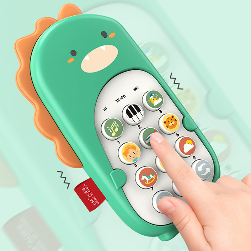 Baby Telefoon Speelgoed Tweetalige Telefoon Bijtring Muziek Geluid Speelgoed Mobiel Vroeg Leren Machine Elektronische Speelgoed Met Licht