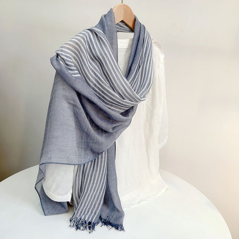 Bufanda a rayas Modal para hombres y mujeres, mantiene el calor, suave, amigable con la piel, Otoño e Invierno