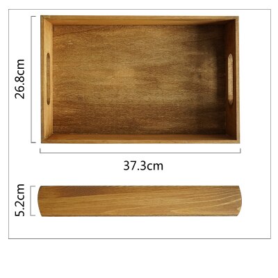 SWEETG Vintage bandeja de madera hecha a mano rectángulo cupcake pallet Decoración de mesa de boda perfume/maquillaje/comida/caja de almacenamiento de joyería: Brown Large
