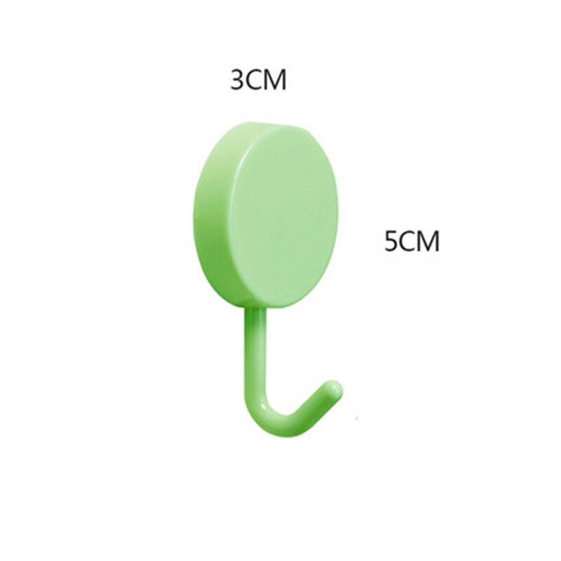 Belle circulaire sans trace réfrigérateur Crochet clé mur Crochet support amovible cuisine crochets décor porte-clés fort adhésif mur Crochet: small green 4pcs
