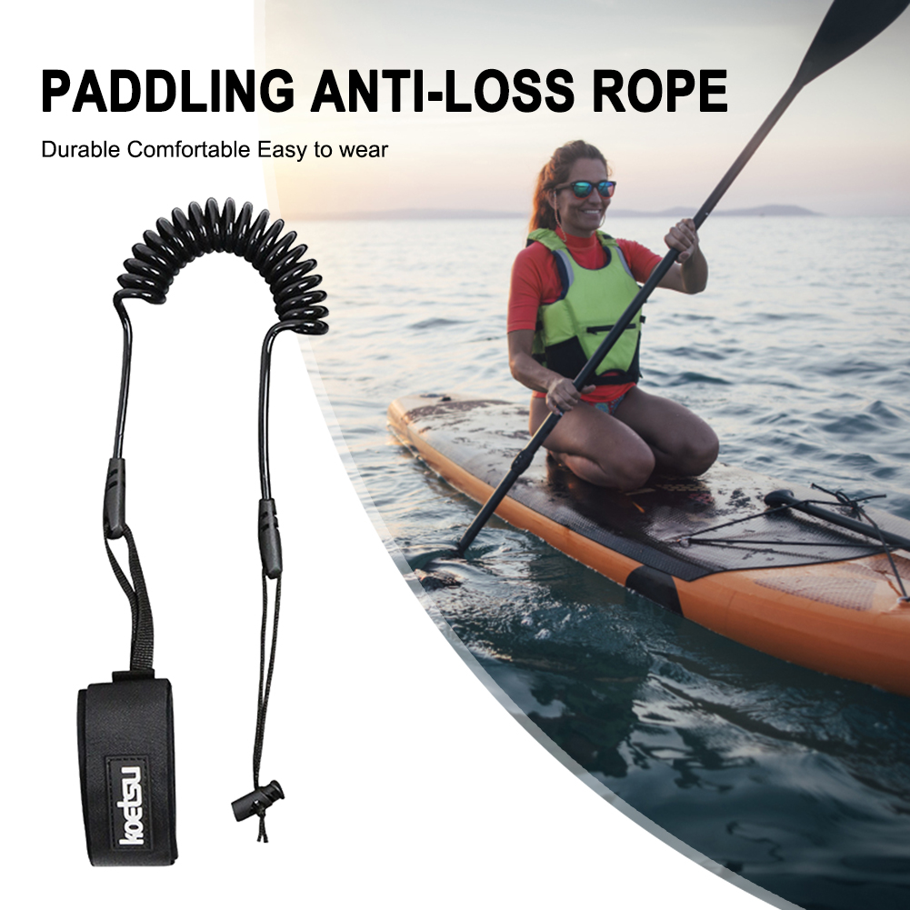 Practical Surfboard Tied Paddle Rope TPU Portable Kayak Surfboard Tied Paddle Rope Black for Paddleboards Kayaks Accessories