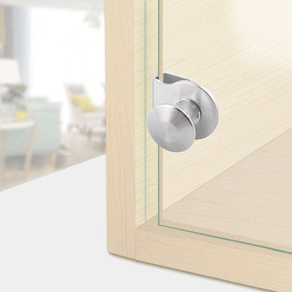 2x Glass Holder Clamp Handle Cupboard Showcase Cabinet Door Accessories Glass clamps