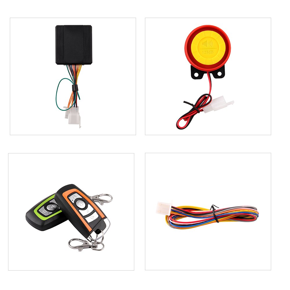 Two-way Motorcycle Alarm System Scooter Anti-theft Security Alarm System with Engine Start Remote Control Key Fob