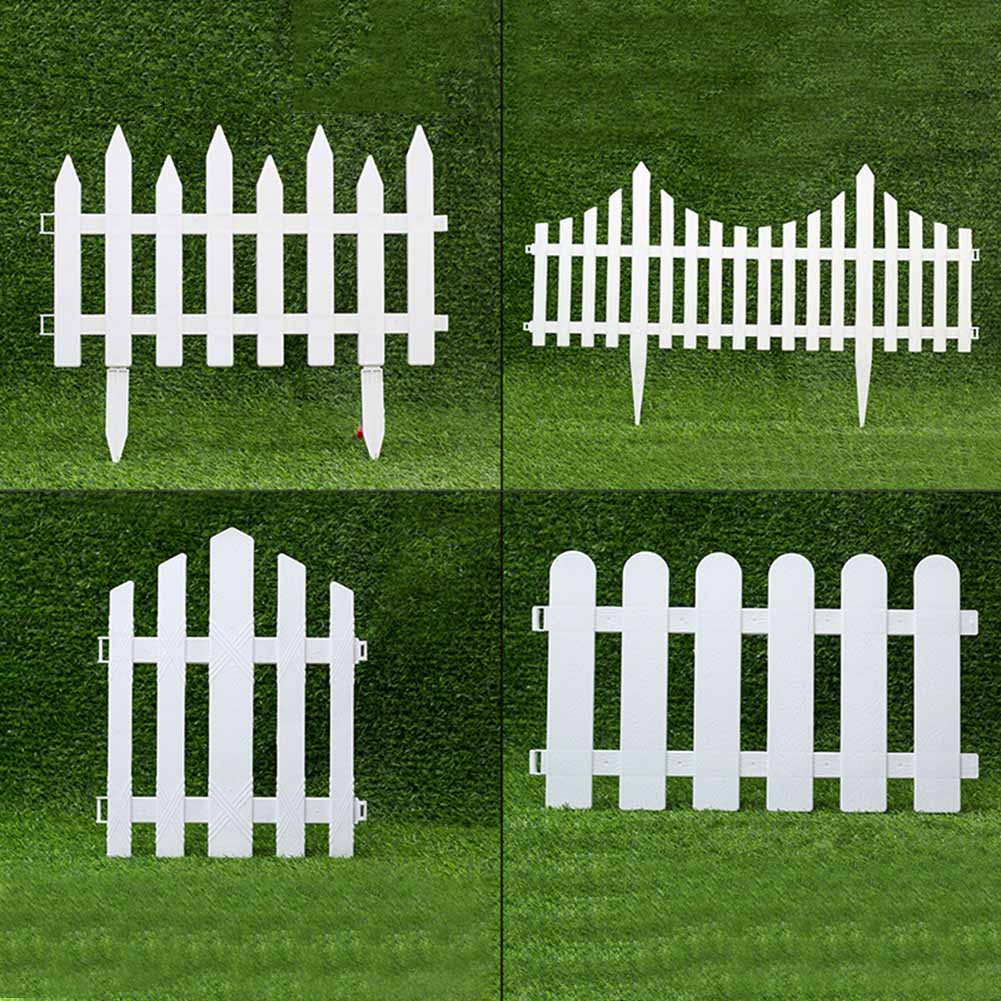 White PVC Plastic Fence European Style For Garden Driveway Gates Christmas Tree GQ