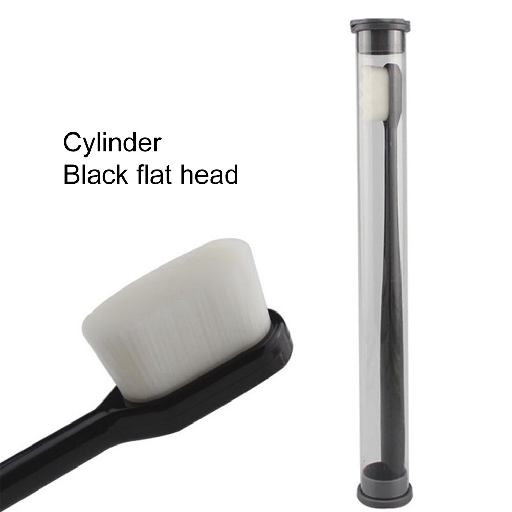 Brosse à dents souple Micro Nano brosse à dents manuelle avec 12000 poils pour les gencives fragiles adultes et enfants: Black flat head