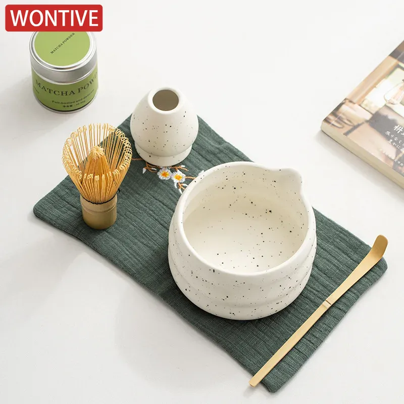 Batidor de té blanco Matcha, utensilios de té para ceremonia japonesa, herramienta de té Chasen de bambú, cepillo de té, exquisito Kit Matcha para juego de té, 1/2/4/6 Uds.