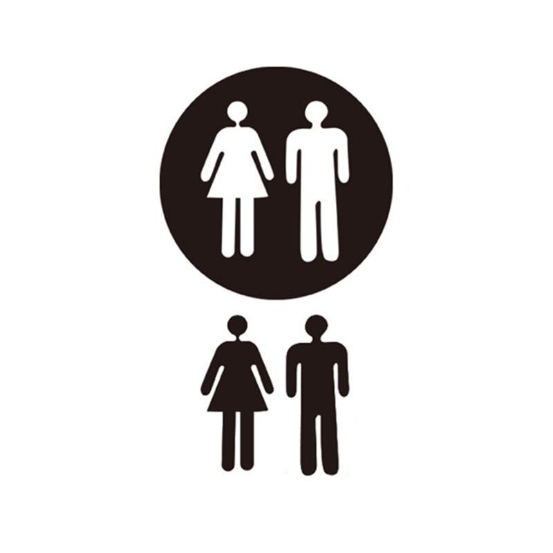 Removable 3D Mirror Public Toilet Restroom Sign Men Women Wall Art Stickers for Bar School