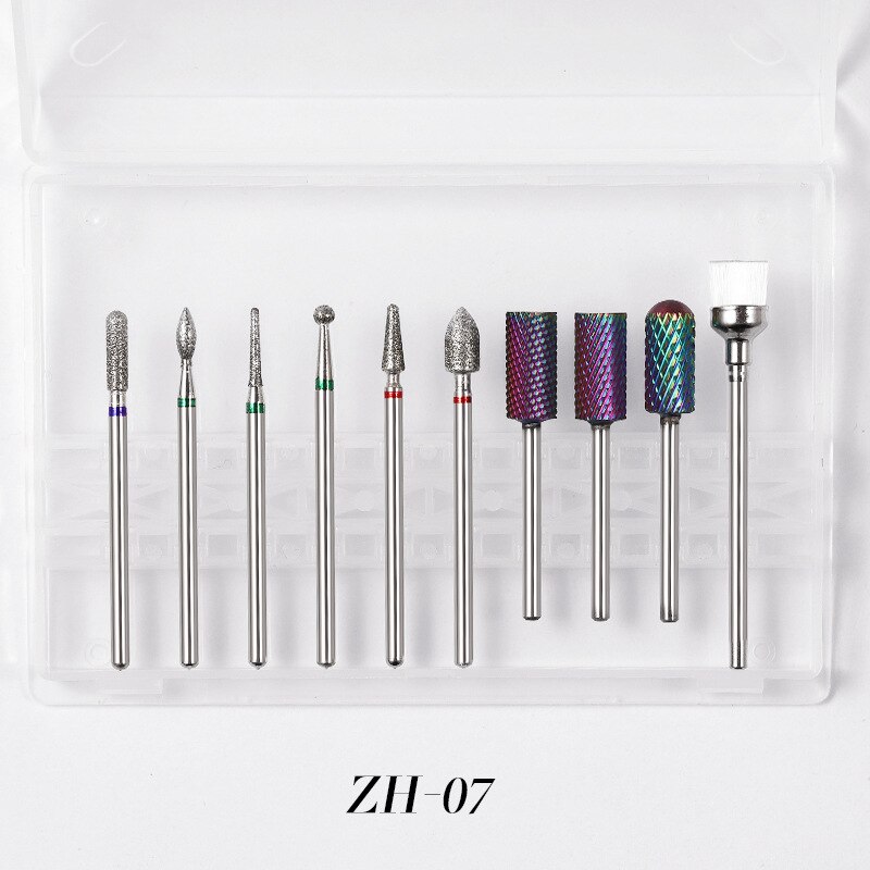 10pcs/box Nail Cone Tip Ceramic Drill Bits Electric Cuticle Clean Rotary For Manicure Pedicure Grinding Head Sander Tool: G