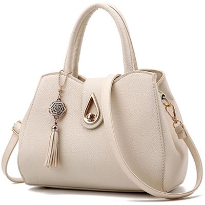 Sac à main à pompon pour femmes, sacoche à paillettes de gouttelettes d'eau, sac à bandoulière de grande capacité, sac à épaule de de styliste ZHP01: WHITE