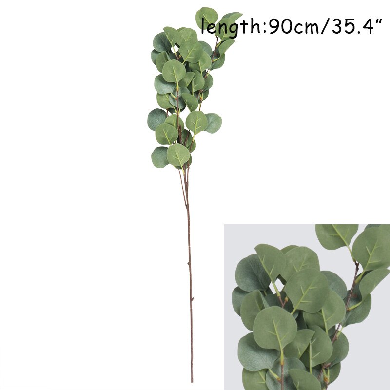 Vand græs eukalyptus plast kunstige planter palmeblad grøn plast blomst plante bryllup hjem pary dekoration bord dekorationer: C