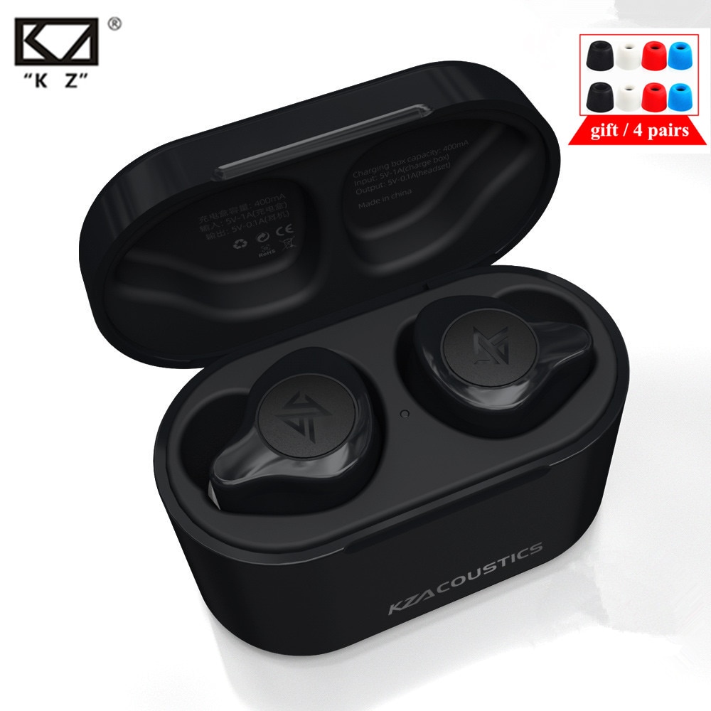 KZ S2 1BA 1DD TWS auriculares inalámbricos Bluetooth 5,0 AAC auriculares de Control táctil auriculares deportivos híbridos de ruido KZ Z1 Z3 S1