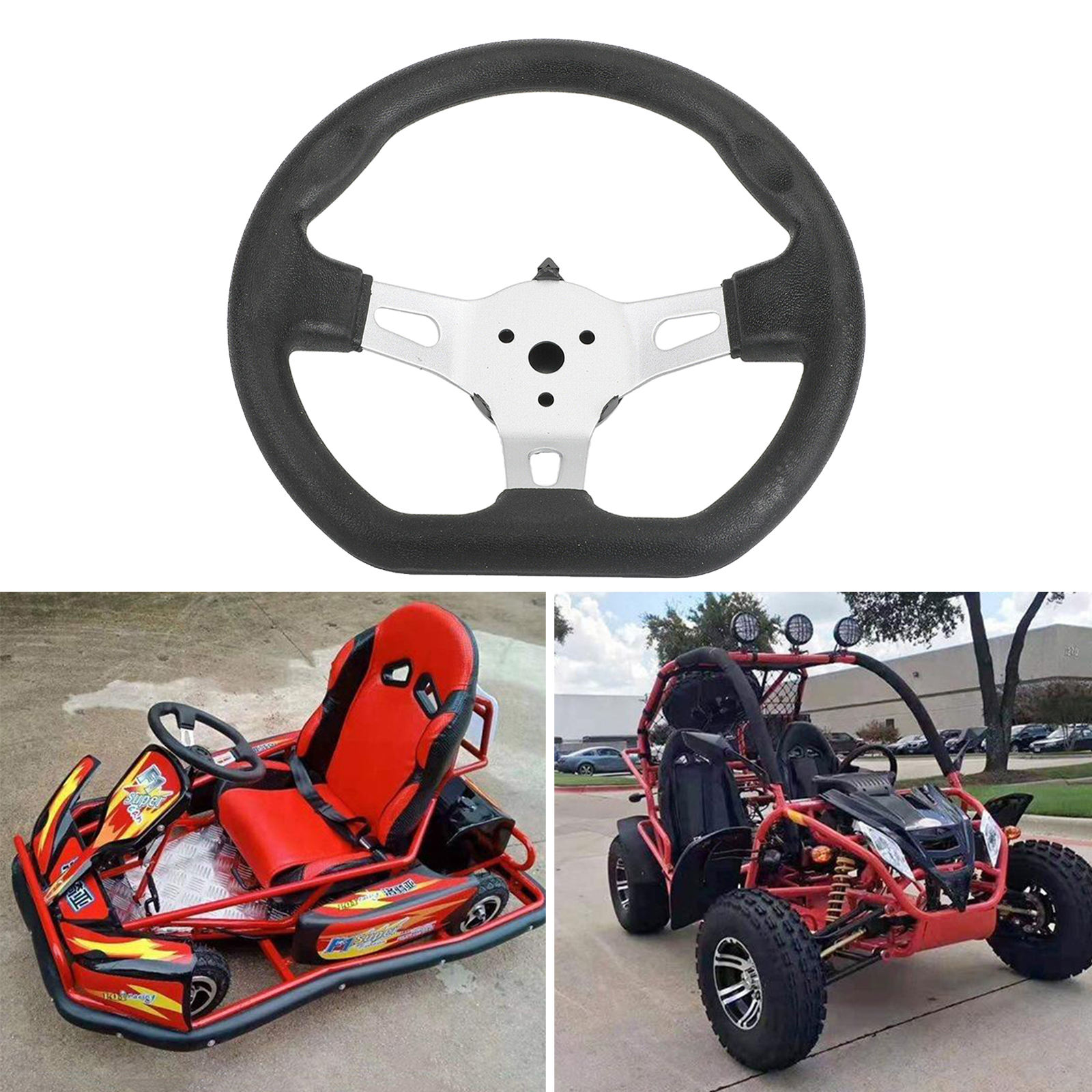 270Mm Go Kart Stuurwiel Kart Onderdelen Vervanging Voor Go-Kart Buggy Racing Winkelwagen Accessoire