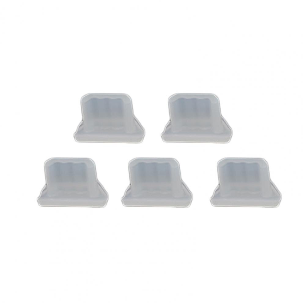 5Pcs Mini Anti-dust Silicone Micro-USB Phone Charger Dust Plug: Transparent