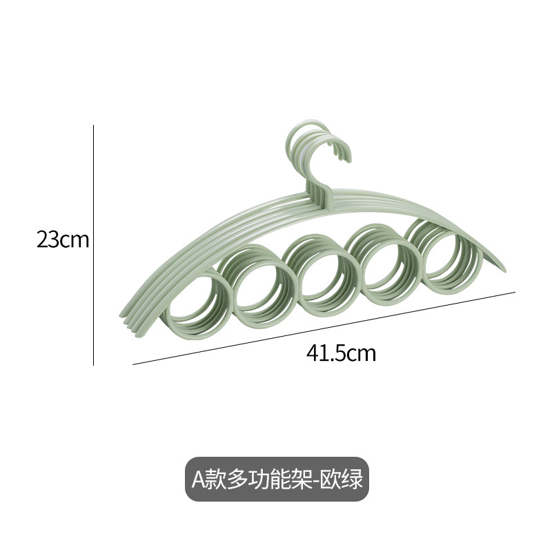 Cintre pour écharpe en PP, 1 pièce, organisateur pour foulard, cercles en plastique, cravate de cou et ceinture: green-B