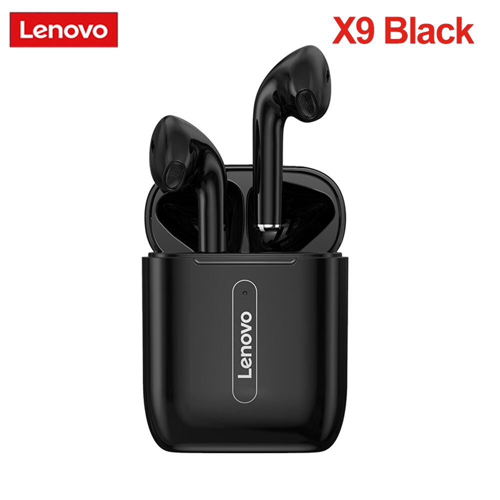 Lenovo-auriculares inalámbricos LP1/LP1S/X9/X18/XT90/XT91/QT83, Bluetooth 5,0, con Control táctil, deportivos, TWS, intrauditivos: X9 Black