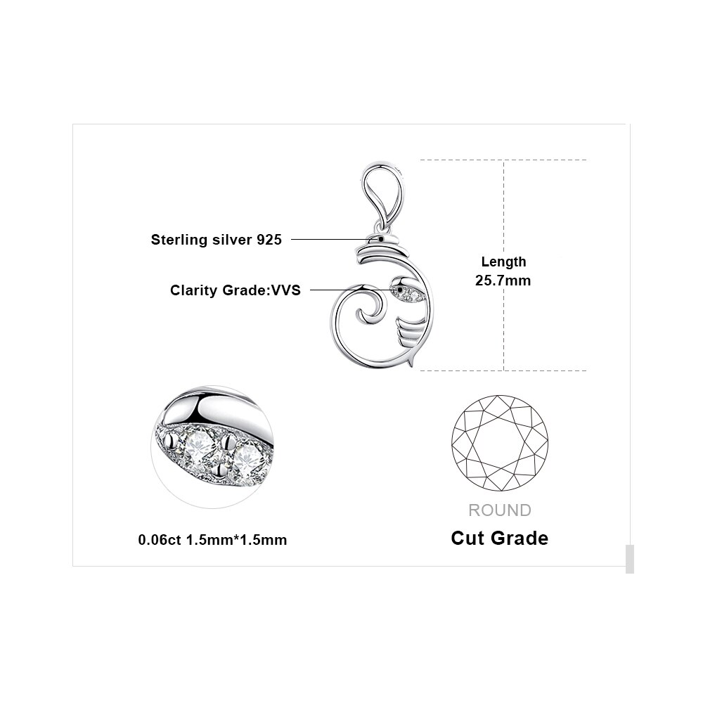Jewelrypalace Indian Ganesh 925 Sterling Zilveren Hanger Nacklace Leuke Zirconia Gesimuleerde Diamanten Hanger Vrouwen Geen Ketting