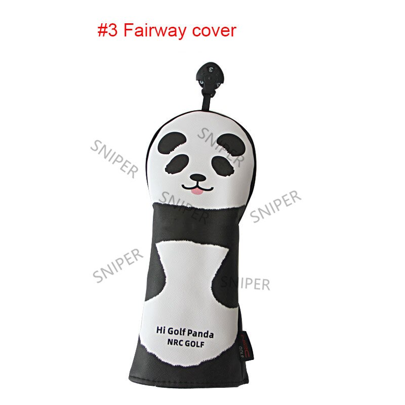 Golf Head cover Golf Panda Golf Driver Fairway Wood set Cartoon headcovers: 3 Fairway cover