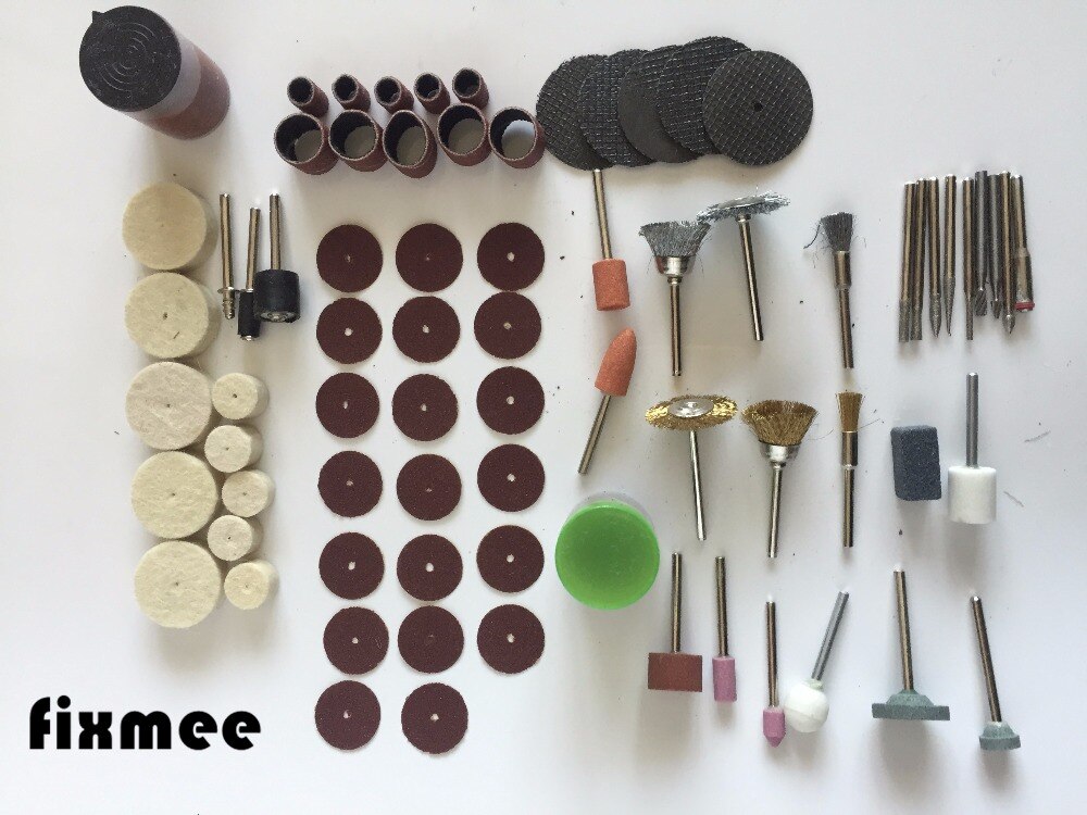 Fixmee 100Pc Rotary Tool Accessoire Bit Set Suit Dremel 1/8 "(3.175 Mm) schacht Slijpen Polijsten Voor Rotary Machine