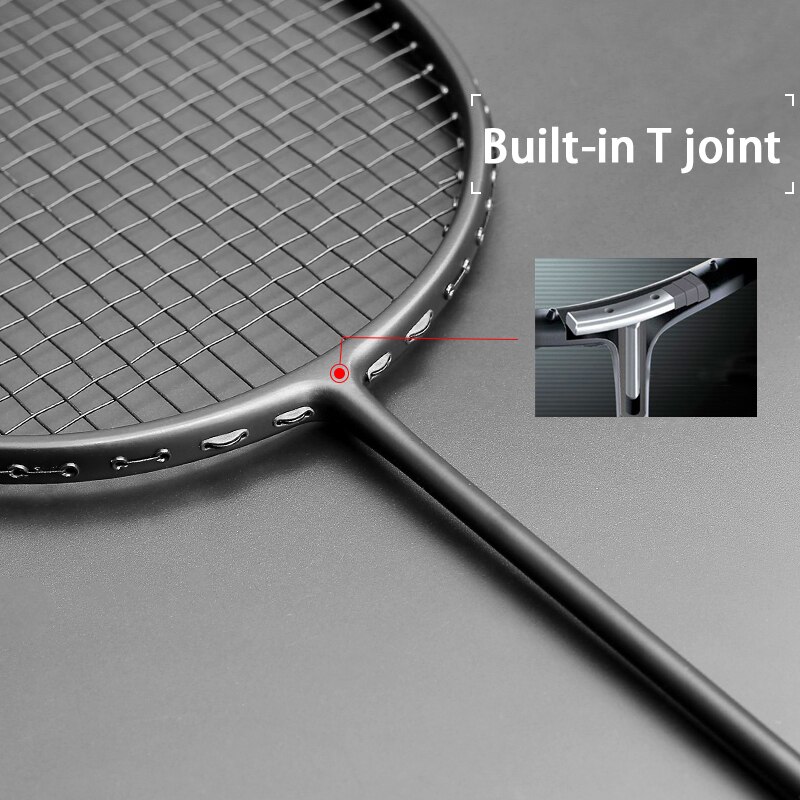 Training Max 34LBS Heavy Carbon Fiber Badminton Rackets Strung Plus Weight With Bag Strings Racket Racquet