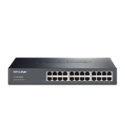 Switch ethernet TP-LINK 24 porte Fast Ethernet switch 24FE TL-SF1024D RJ45 port Auto MDI/MDIX MAC fanless desktop plug and play