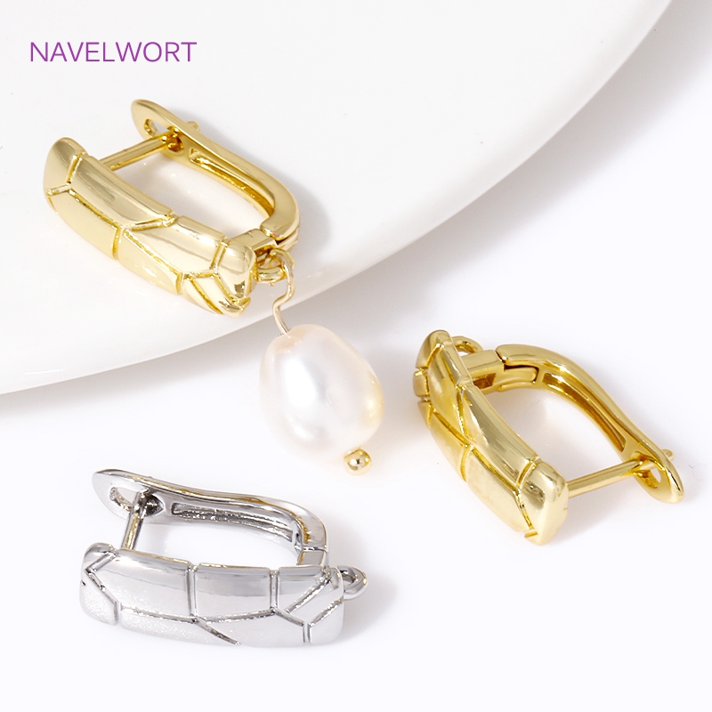 2/4 Uds. Accesorios para pendientes Shvenzy chapados en oro de 18K, alambres de latón, sujetadores para pendientes, para pendientes DIY, accesorios para hacer joyas