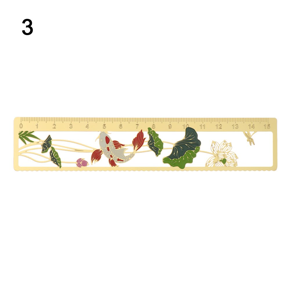Metal Panda Hollow Rulers Chinese Element Bookmark Ruler Book Holder Measuring Tools Stationery Student Drawing Supplies: 3