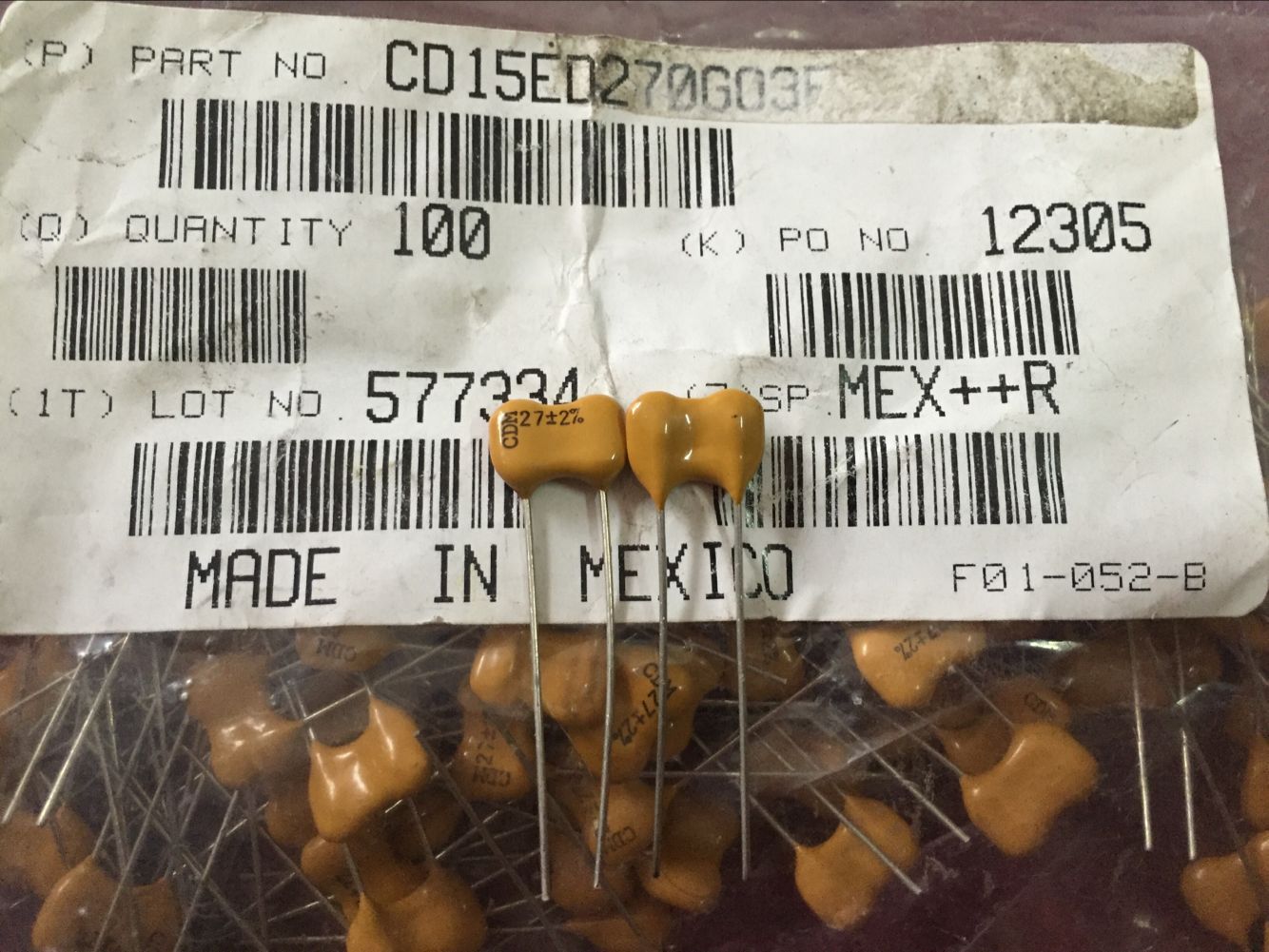 10PCS Mica Capacitor - 500V 27pF - High Precision 2% - for Amplifier Audio Video