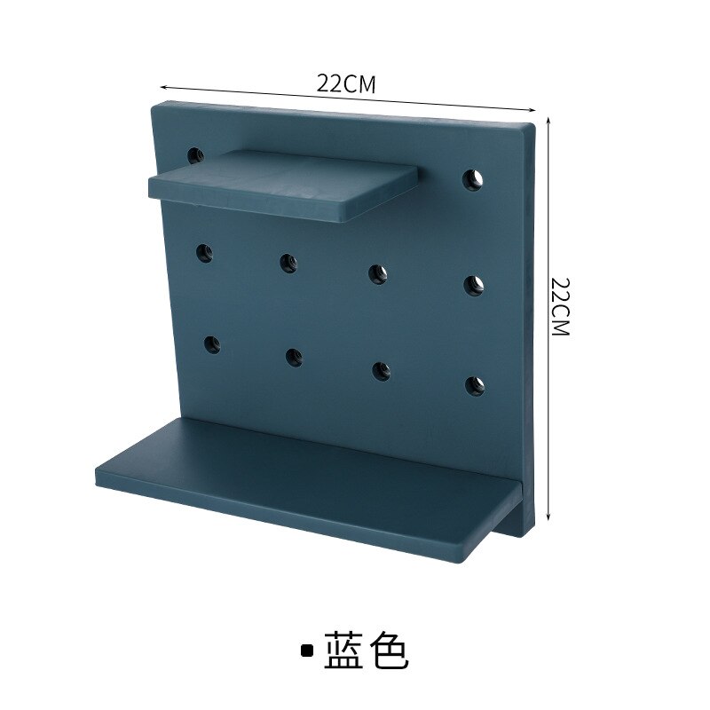 Kawaii organizador Ins estante de almacenamiento 10 unids/set decoración de la habitación de estante de pared agujero Junta baño estanterías de Accesorios de escritorio: deep blue