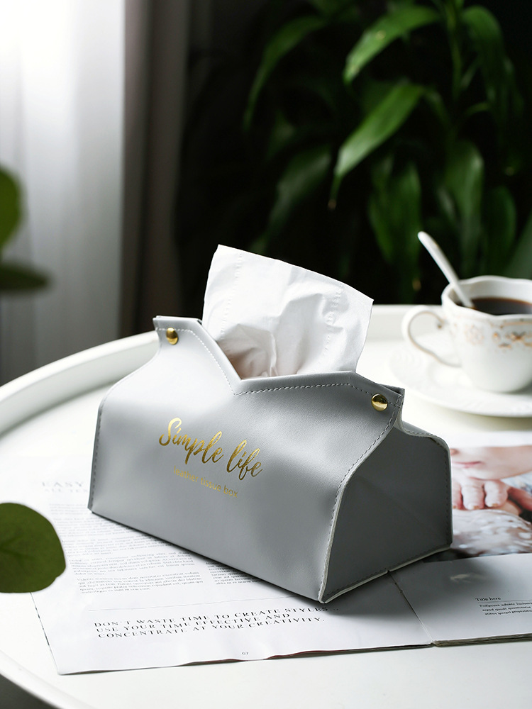 Caja de pañuelos de cuero PU, contenedor de pañuelos para coche, caja de bombeo, soporte para servilletas, caja de almacenamiento, servilletas, decoración para el hogar y la sala de estar