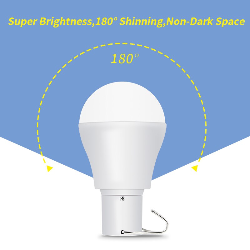 Solar Light LED Outdoor Camping Portable Bulb 15W Camping Lamp LED Solar Energy Ampoule Rechargeable Hanging Light Garden Bulb
