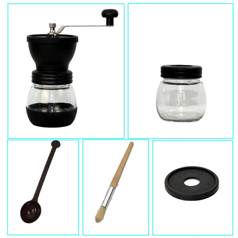 Manual coffee bean grinder hand-cranked grinder household small-scale washed ceramic grinding core manual grinder: 1
