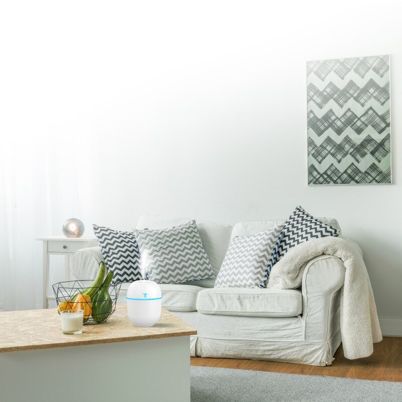 200ML White Mini Air Humidifer Aroma Essential Oil Diffuser with Romantic Lamp USB Mist Maker Aromatherapy Humidifiers for Home