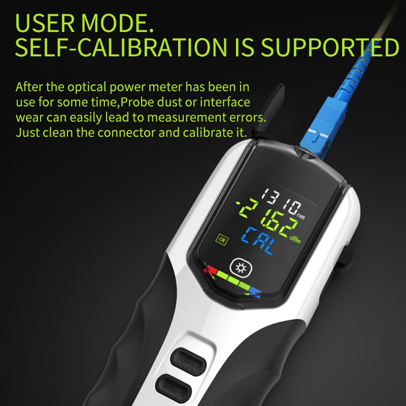 optical power meter High precision Rechargeable G7 Color LCD Screen fiber optic power meter with flash light OPM