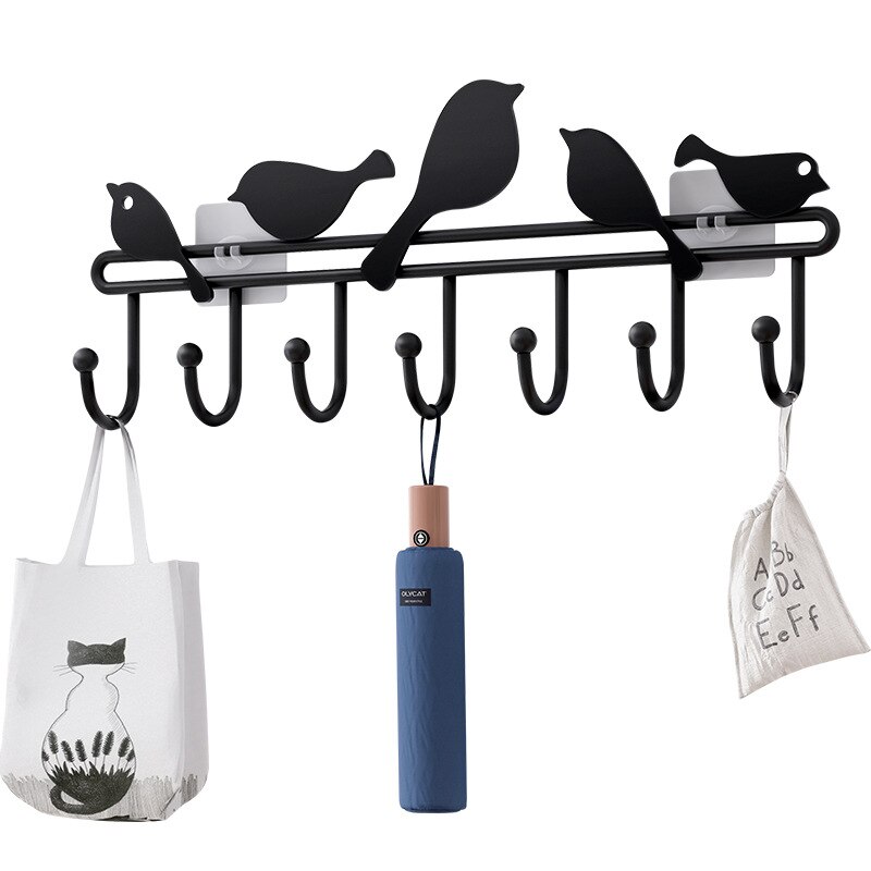 Self Adhesive Hooks Cat Bird Squirrel Pattern Storage Holder for Bathroom Kitchen Hanger Iron Wall Hanging Door Coat Racks