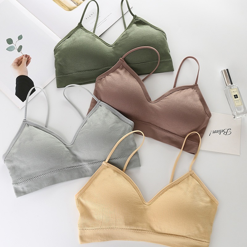 Tops de tubo para mujer, Sujetador deportivo sin huesos, Tops cortos para gimnasio, Bralette para trotar, ropa interior de Fitness para mujer