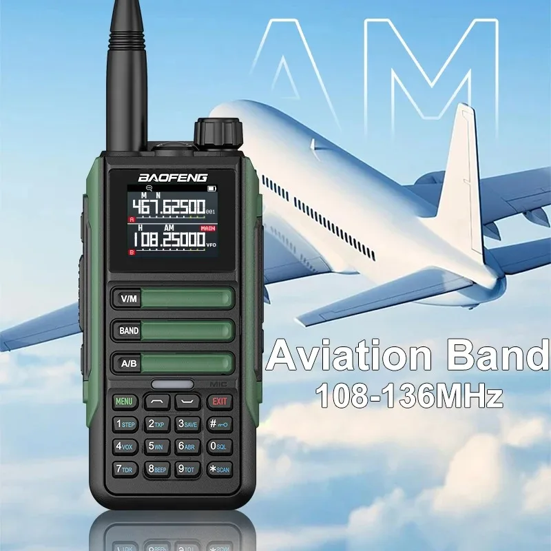 Upgrade Baofeng UV16M V2 Walkie Talkie 15W High Capacity AM FM 2-Way Radio Full Band LCD 999CH Frequency Copy NOAA Noise Reduce