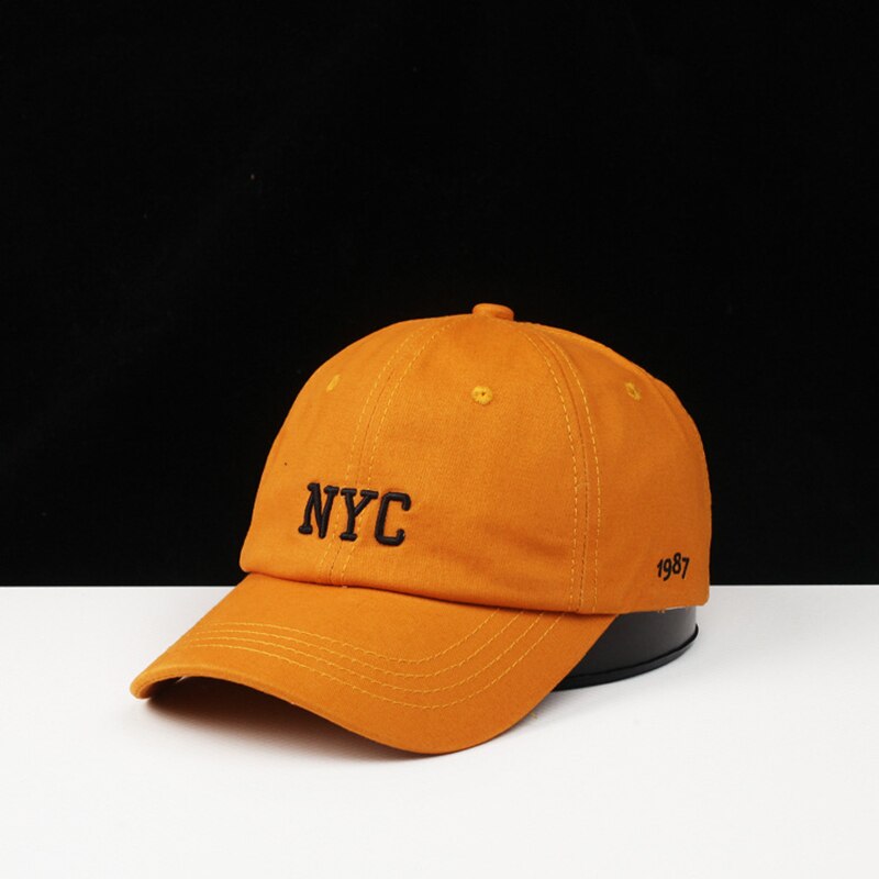 Stil forår efterår bomuld unisex york brev brodere enkel lethed match street par solcreme baseball cap: Orange