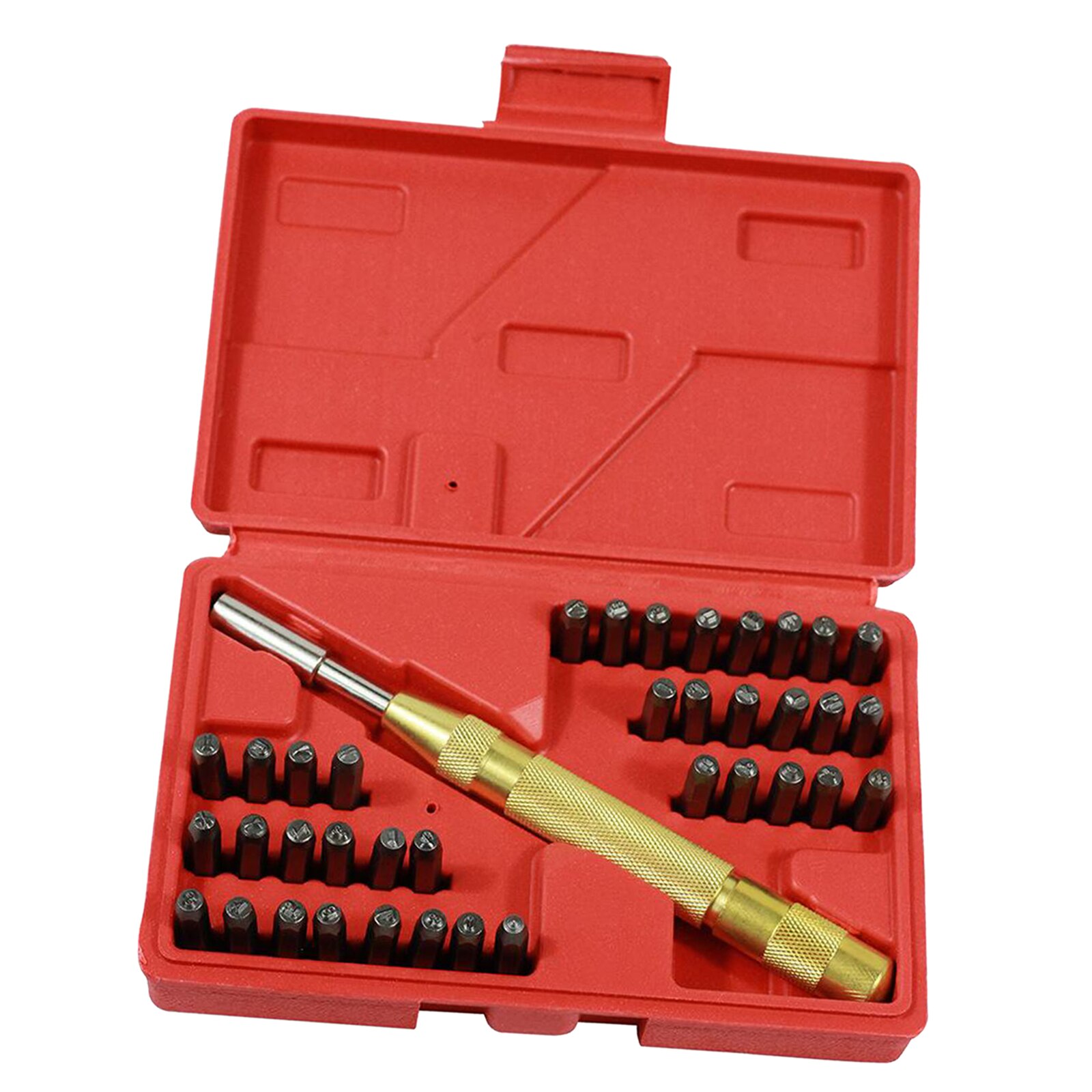 38pc Automatic Alphabet Letter & Number Stamp Punch Leather Craft Tool Die Kit
