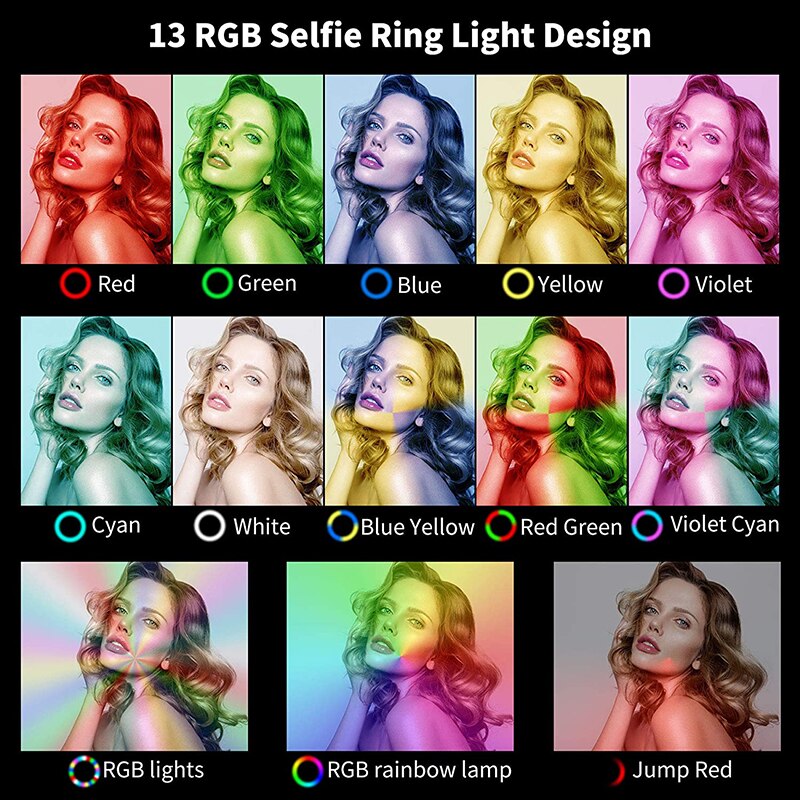 Bfollow – anneau lumineux LED 4.2 ", 15W, RGB, avec miroir de maquillage, pour Selfie, téléphone, appareil photo, tablette, ordinateur portable, vidéo